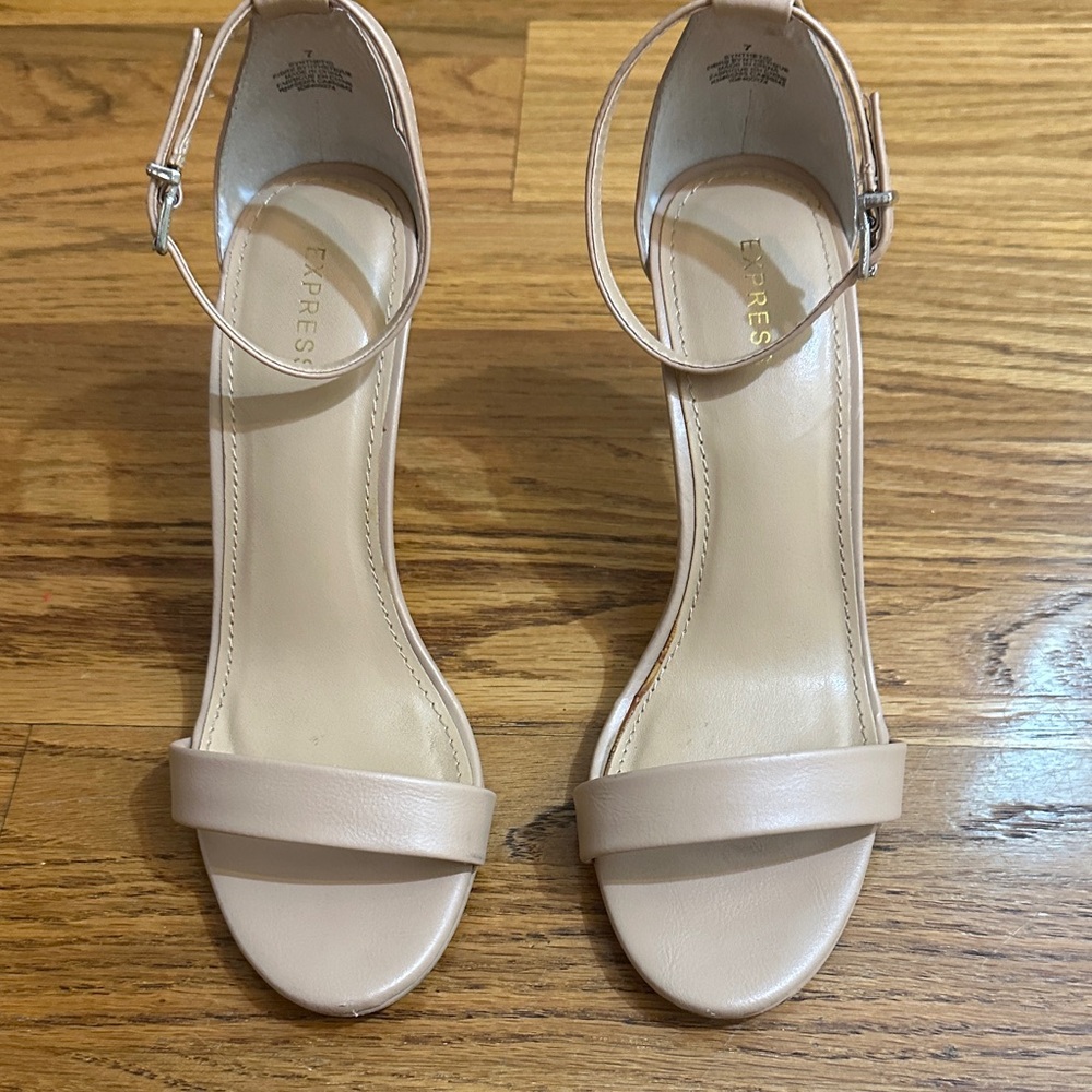 🛍️SALE🛍️ Express Beige Strappy Heels - Picture 2 of 8